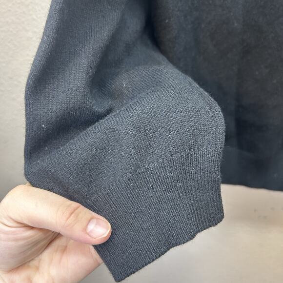 Glen Lyon 100% Cashmere V-Neck Sweater Men Size M Black Preppy Vintage Knit - Picture 4 of 5